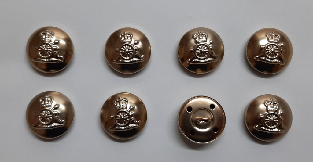 The Royal Artillery Button Set No2 Ring Back British Army R.A Insignia O/R