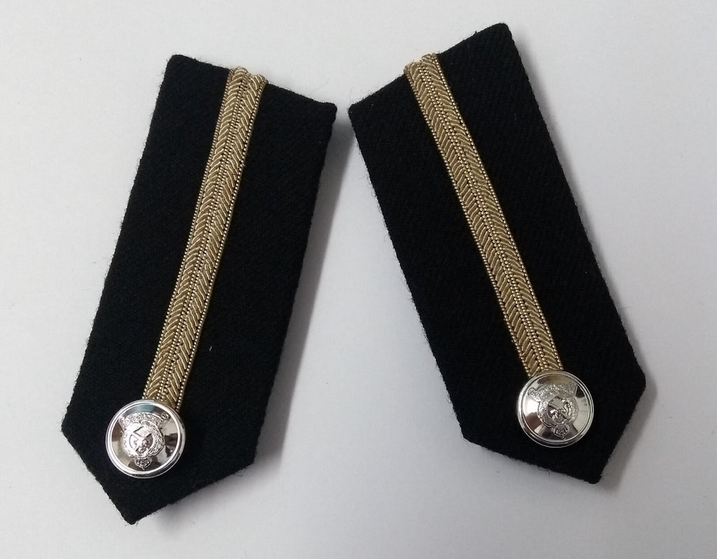 Oman Gorgets Collar Tabs With Silver Detail Chrome Officers Insignia Buttons