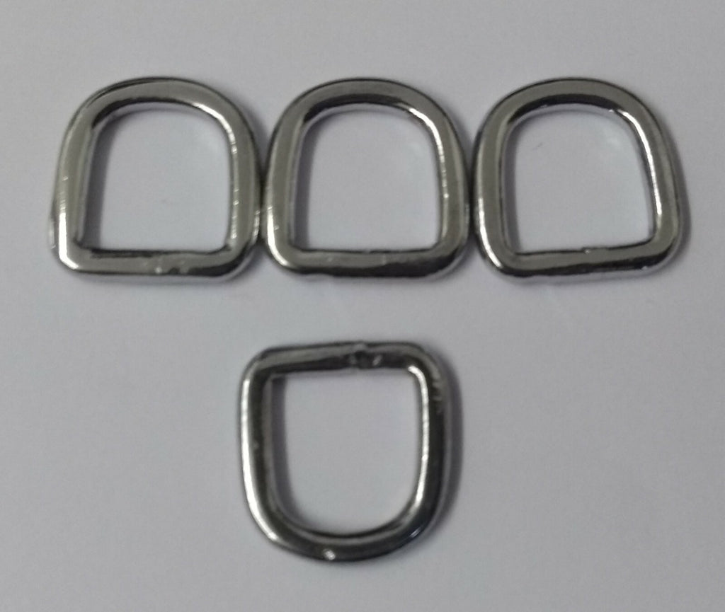 3/8" Chrome Plated Small D Rings x4 Pieces