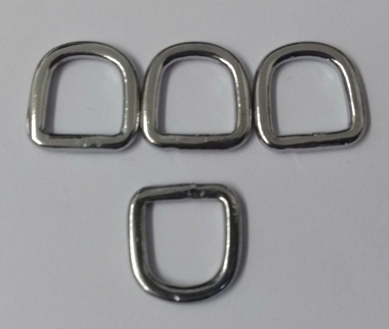 3/8" Chrome Plated Small D Rings x4 Pieces