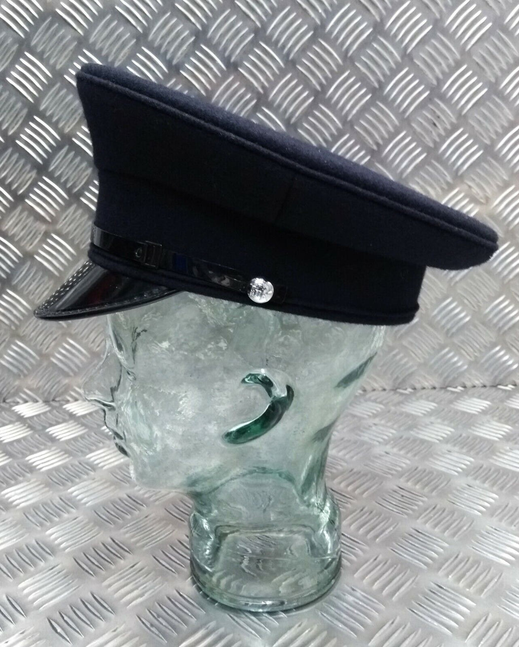 Dress Hat with E II R Buttons & Chinstrap Navy Blue Parade Peak Cap