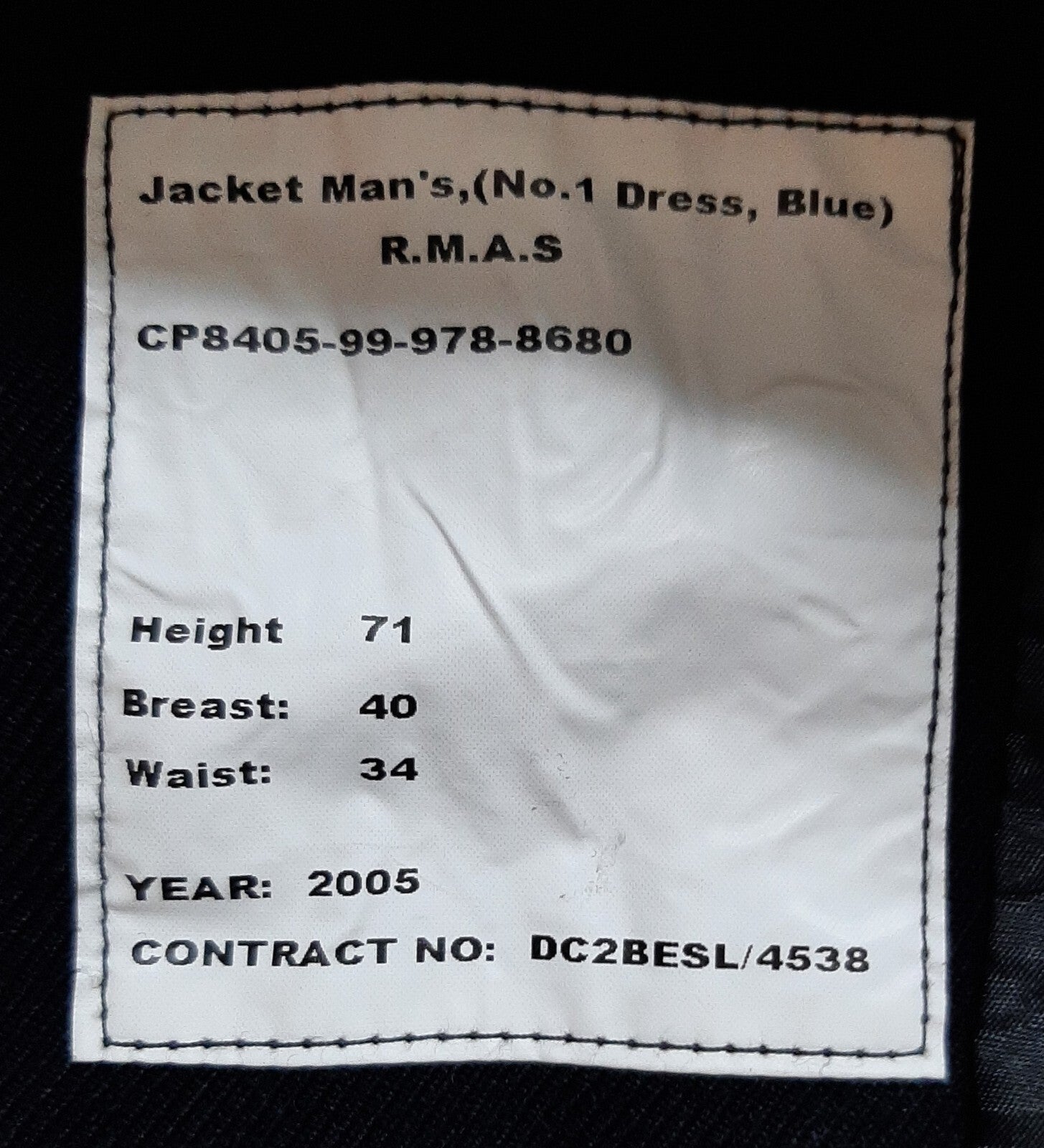No1 Para Jacket British RMAS Ofc Pattern Parachute Regimental Buttons