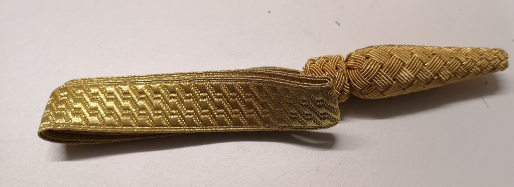Gold Lace Sword Knot Bias & Stand Pattern British Army Officers No3.