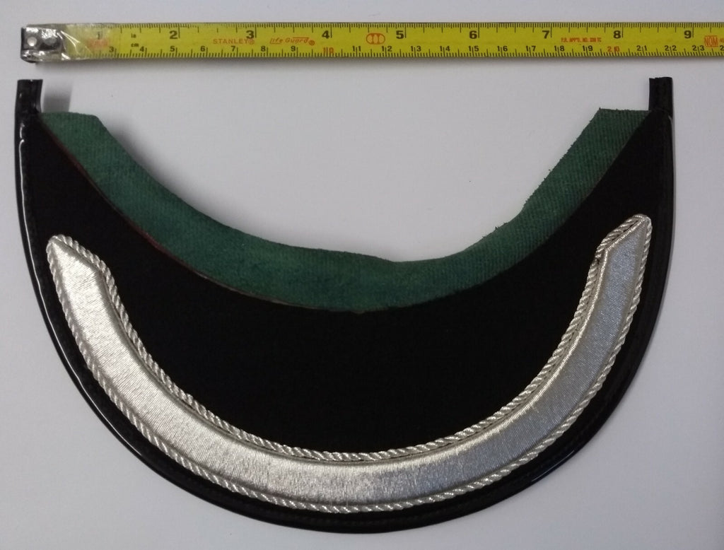 Genuine British Made Senior Officer 5/8" Silver Mylar Braid Dress Cap Peak - New
