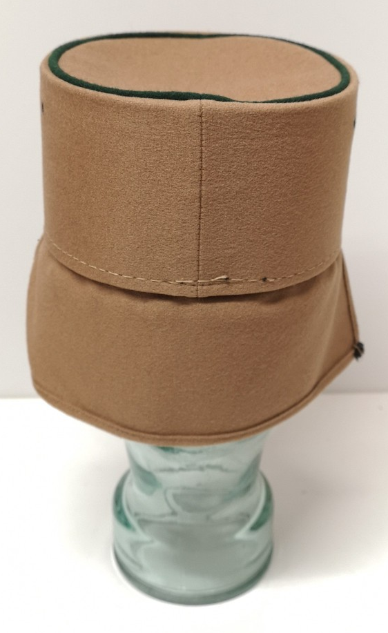 Beige Female Peaked Kepi Cap with Dark Green Rim 50cm