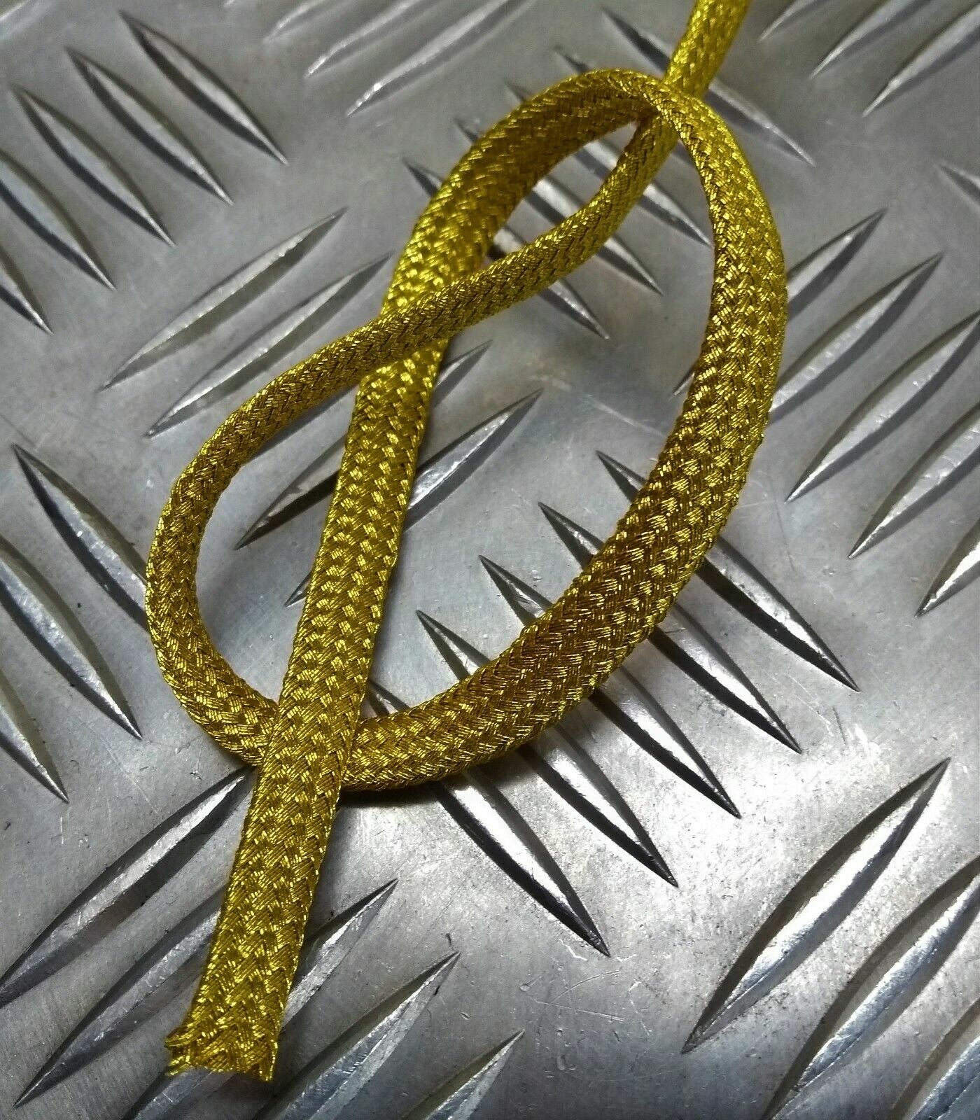 Gold Mylar Hollow Cord/Lace Ribbon 1/4" Genuine Vintage British Issue x 2 Metres