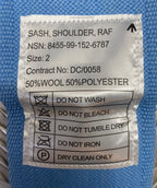 Shoulder Sash RAF Royal Air Force WO SNCO Light Blue Air Force Size 2 - NEW