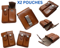 FN Ammo Pouches Leather U.S F9 GP Magazine Clip / Belt Clip Twin Mag Holders X2