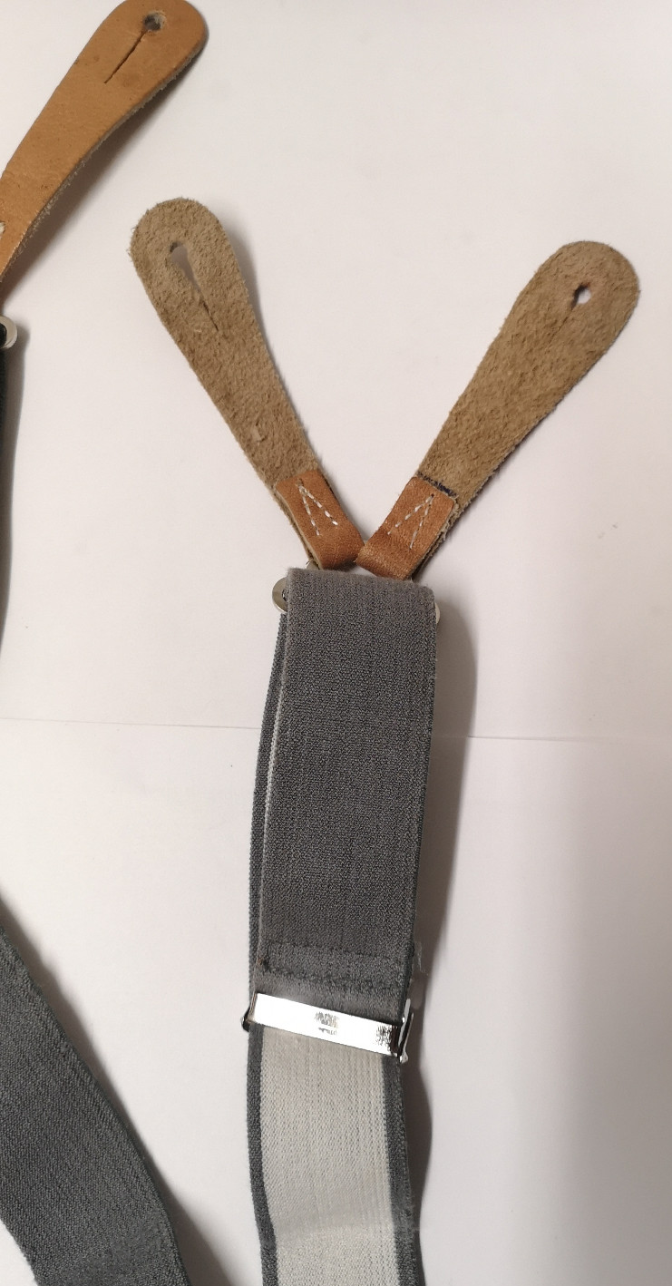 Genuine British Army / RAF Royal Air Force Braces with Leather Buckles -SMALL- Adjustable