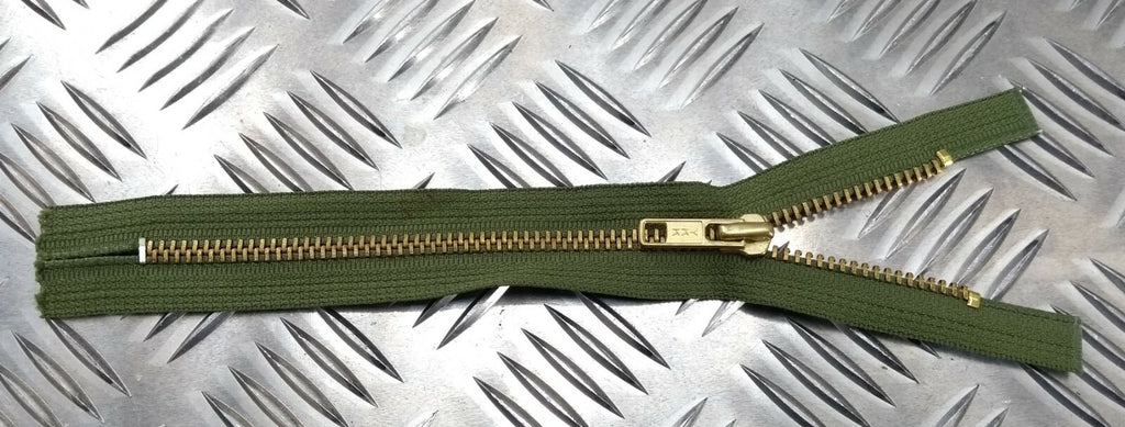 Genuine British YKK 22cm Closed End Metal Zip Zipper Green