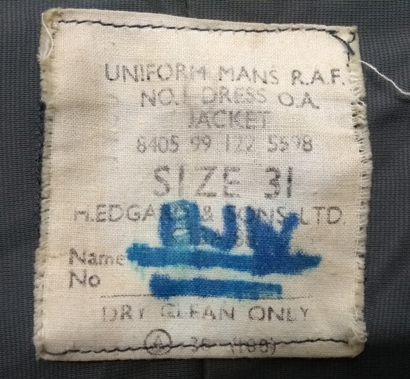 RAF Royal Air Force Vintage Jacket Airforce Blue Grey Colour 469 SQD Lowestoft
