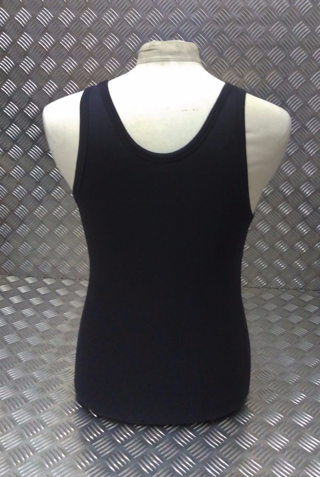 100% Cotton Military Black Sleeveless Vest Singlet Tank Top All Sizes - NEW