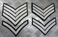 Genuine British Issue Mess Dress Rank Chevrons Silver Braid On Green