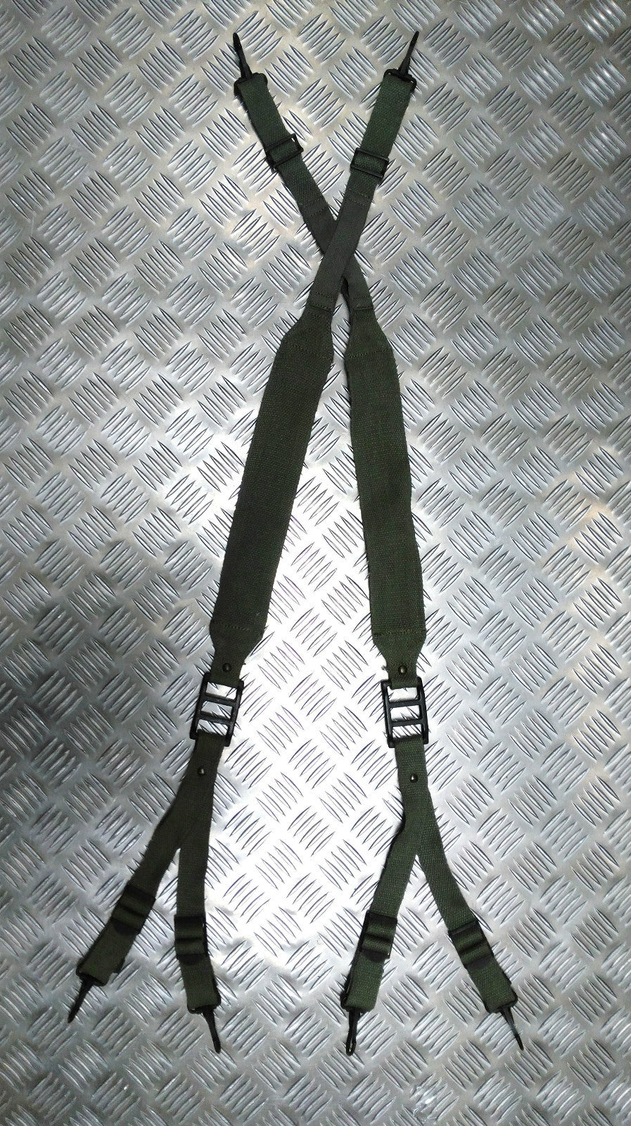 Green Web Yoke / Suspender / Brace 6 Point Strap Genuine Issue- NEW