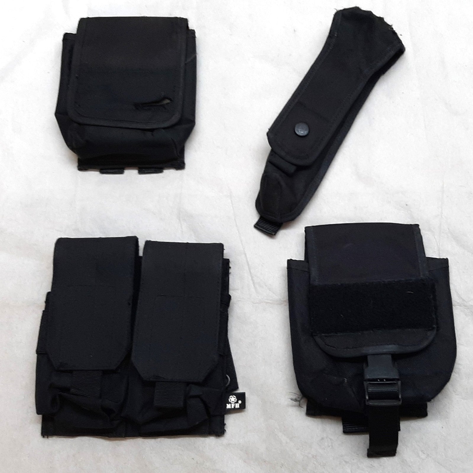 Black MOLLE Pouches Various Utility Ammo Baton Joblot of 4 Assorted Brands