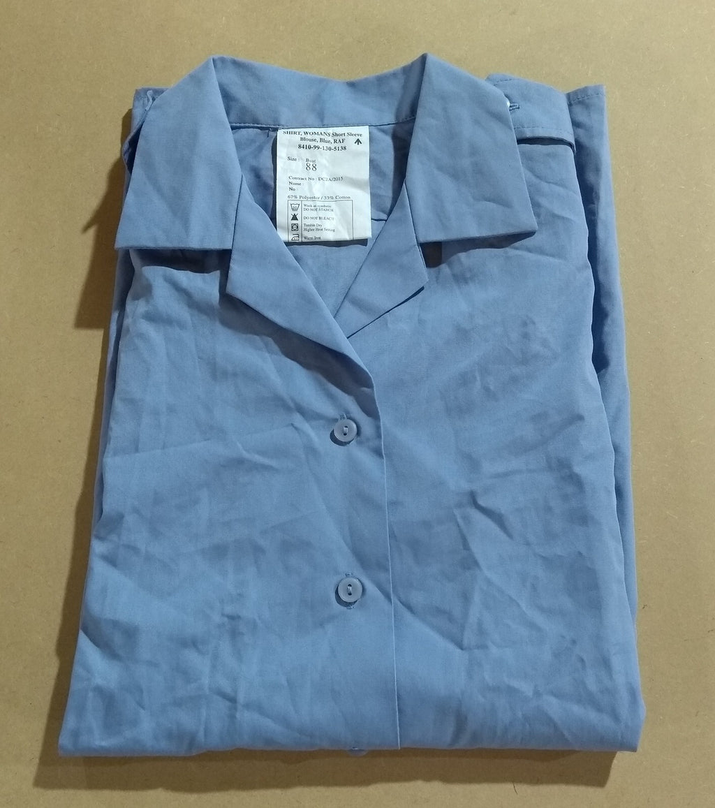 WRAF / RAF Royal Air Force Blouse Short Sleeve Female Shirt Light Blue Royal Air Force Pattern Grade 1