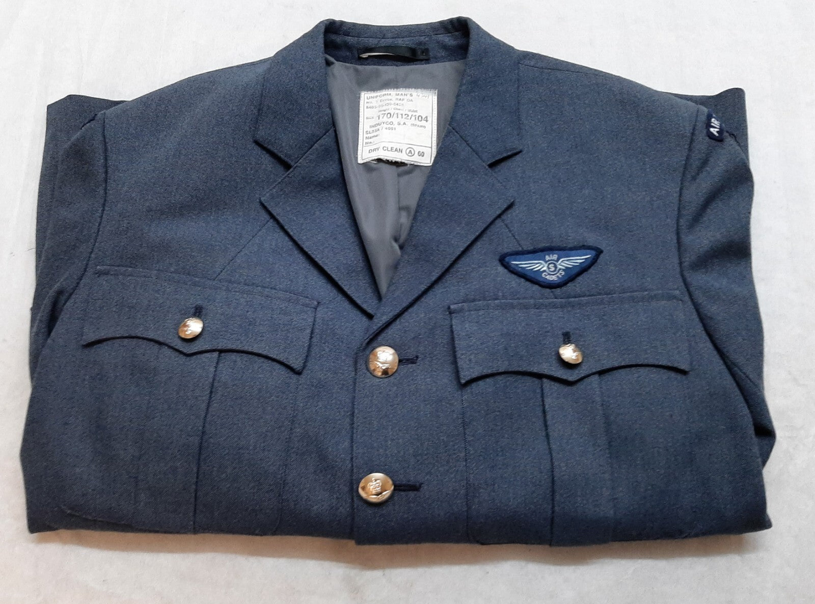 RAF British Royal Air Force No1 Jacket With Cadet Badges 112cm