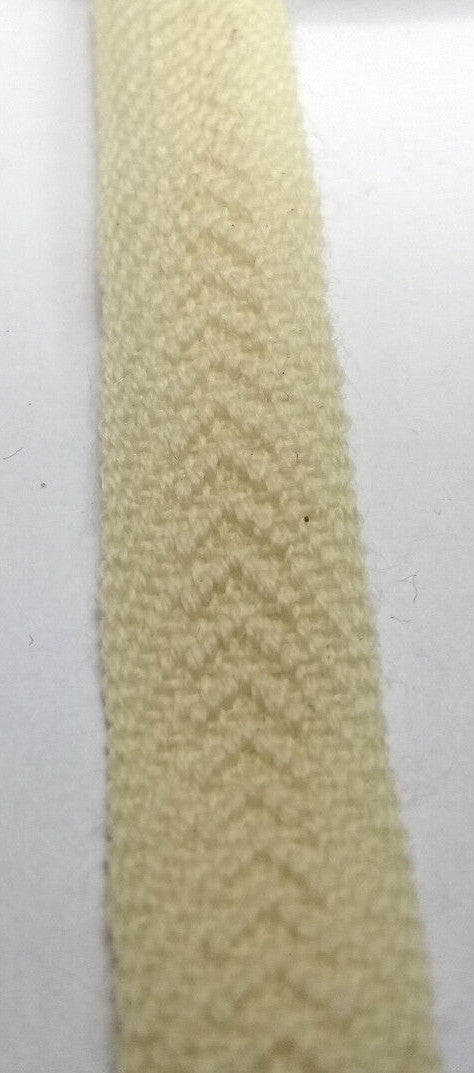 Cream / Light Khaki 13mm Worsted Chevron Lace Braid