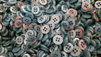 100 Vintage Buttons 4 Hole Shirt Shank Anchors Pearlesque Jade 10.8mm NOS