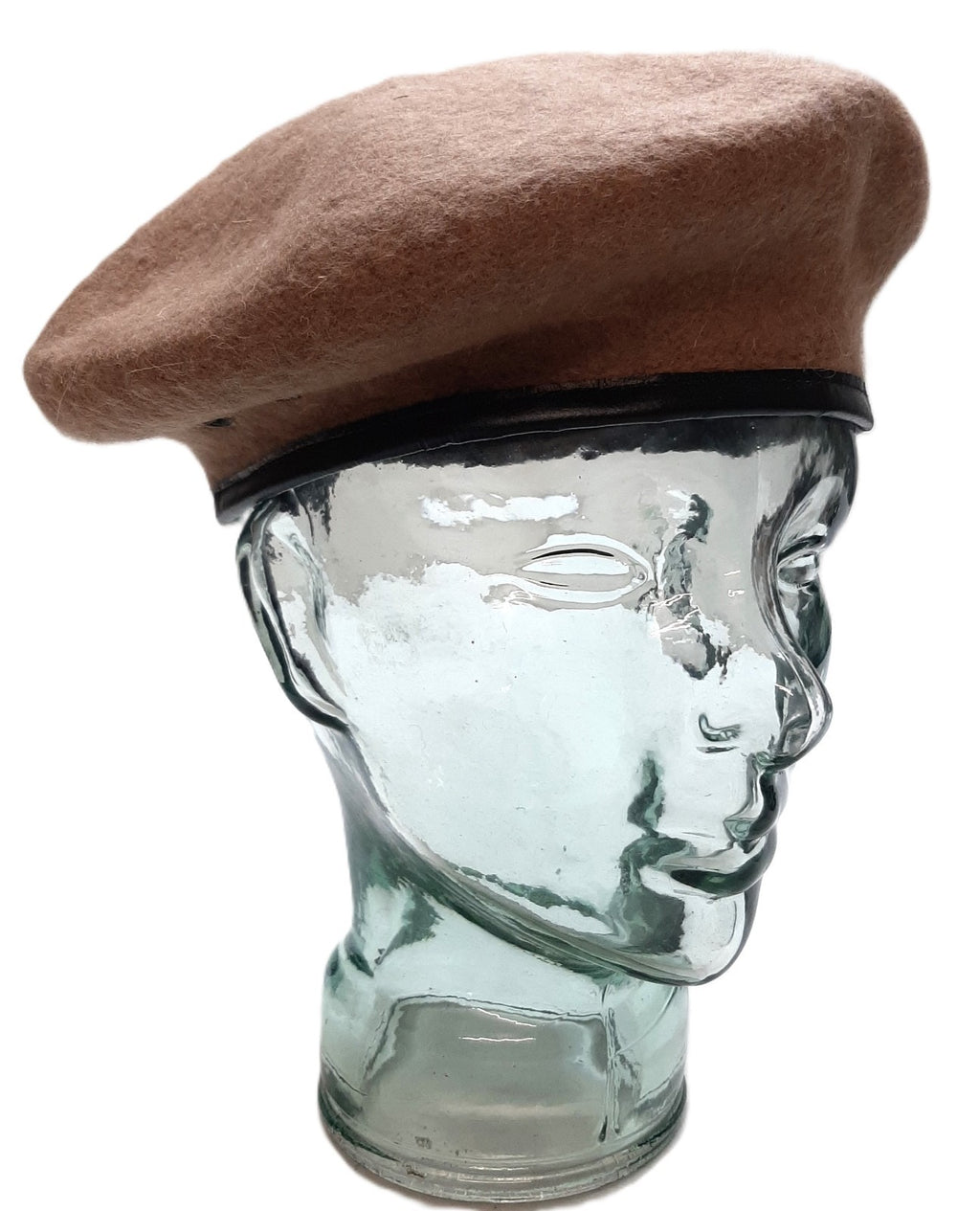Army Military Style Beige / Sand Wool Beret Size 7 1/2 Large - NEW