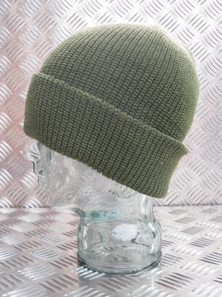 ARMY GREEN Knitted Beanie Hat / Watch Cap / Woolly Hat - One size - BRAND NEW