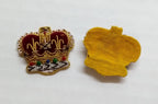 Army Crowns Gold & Silver Gilt Crimson Padding Hand Embroidered Insignia 3/4"