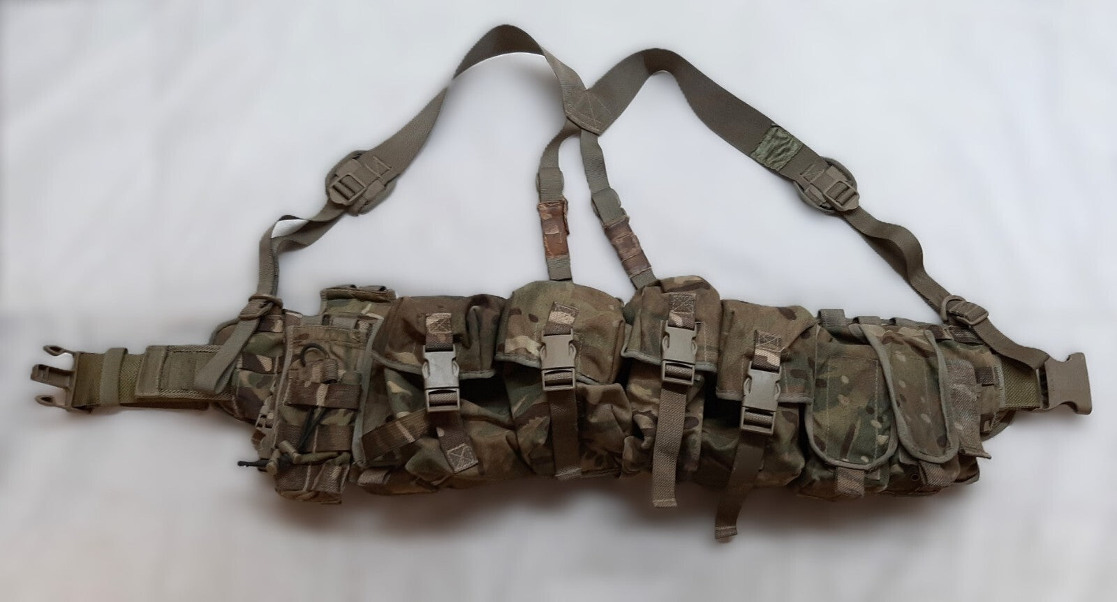 Airborne Army Webbing MTP British Assault Camo Belt Yoke & Assorted Pouches (10)