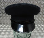 British Made Officers Captains Style Peaked Visor Black Cap Size 53cm - NEW