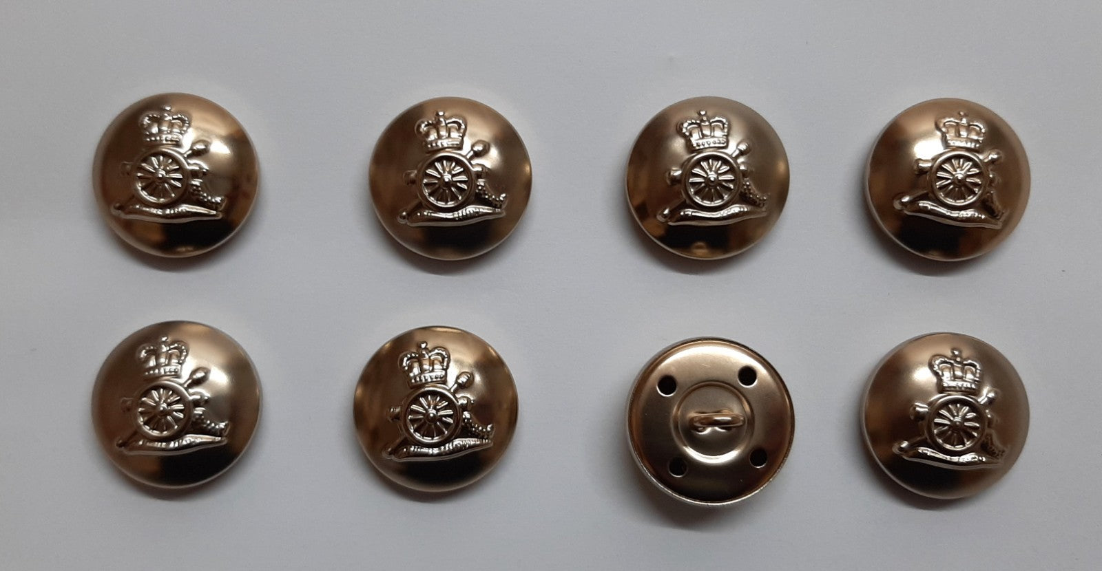 The Royal Artillery Button Set No2 Ring Back British Army R.A Insignia O/R