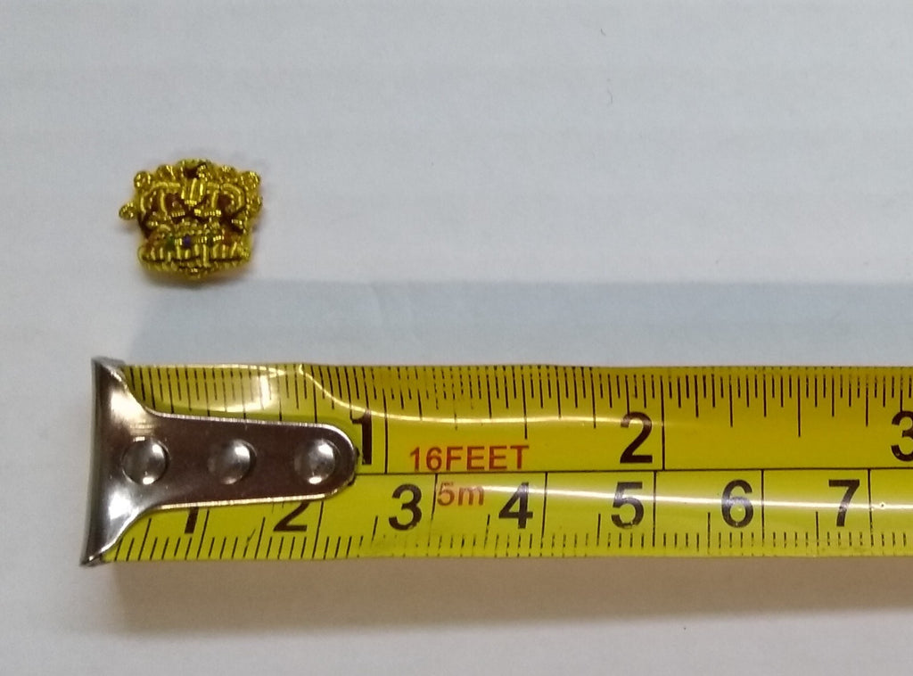 Army Crowns Gold With Crimson Padding Hand Embroidered H/E Insignia 3/8" 1 Pair