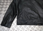 Leather Bomber Jacket Full Collar CWU Style Black Lined Casual Zip Front Coat