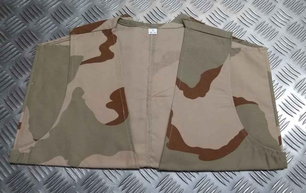 Military Desert Camo Basic Vest Boys / Mens U.S Style Tri Colour Cam Fancy Dress