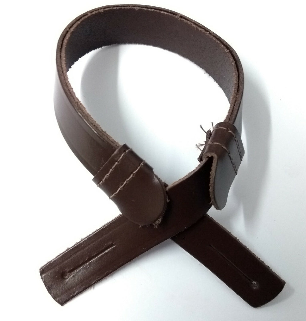 Genuine Issue Dark Brown Leather SD Dress Hat 5/8" Chin Strap