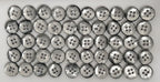 Vintage Buttons 50 4 Hole Shirt / Shank Anchors Pearlesque Old Silver 10.5mm NOS