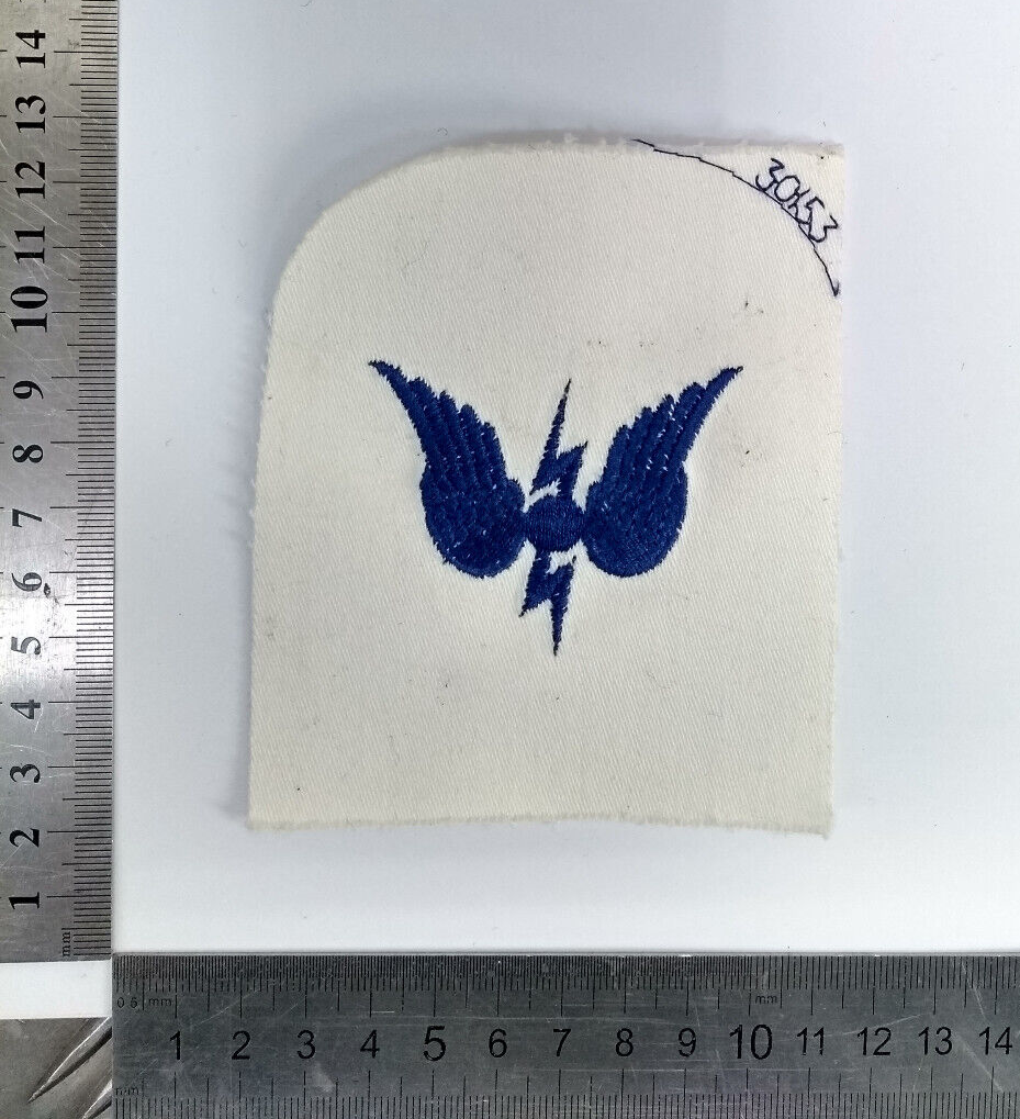 Royal Navy Radio Operator Blue On White Embroided Naval Branch Patch