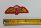 No1 Para Wings Badge Arm Patch Red British Embroidered Braided Red Back