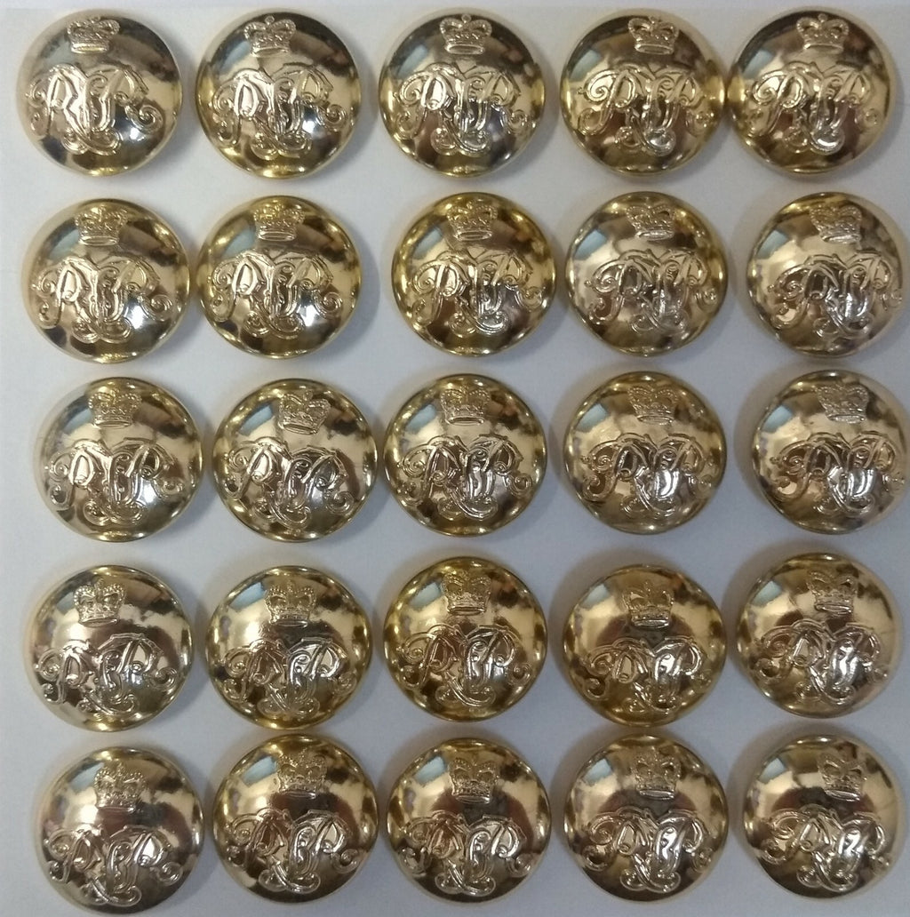 Genuine British Army The Royal Tank Regiment RTR No1 No2 Dress Buttons 30L x25