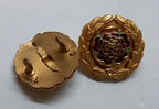 Vintage Royal Hampshire Regiment Officer's Gilt and Enamel Collar Badges X2