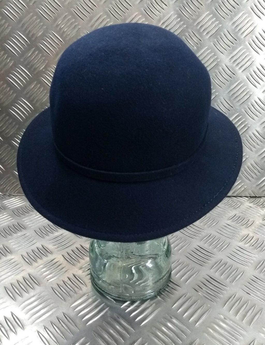 Ladies Formal / Hostess Soft Felt Navy Brim Hat Genuine British Made - NEW