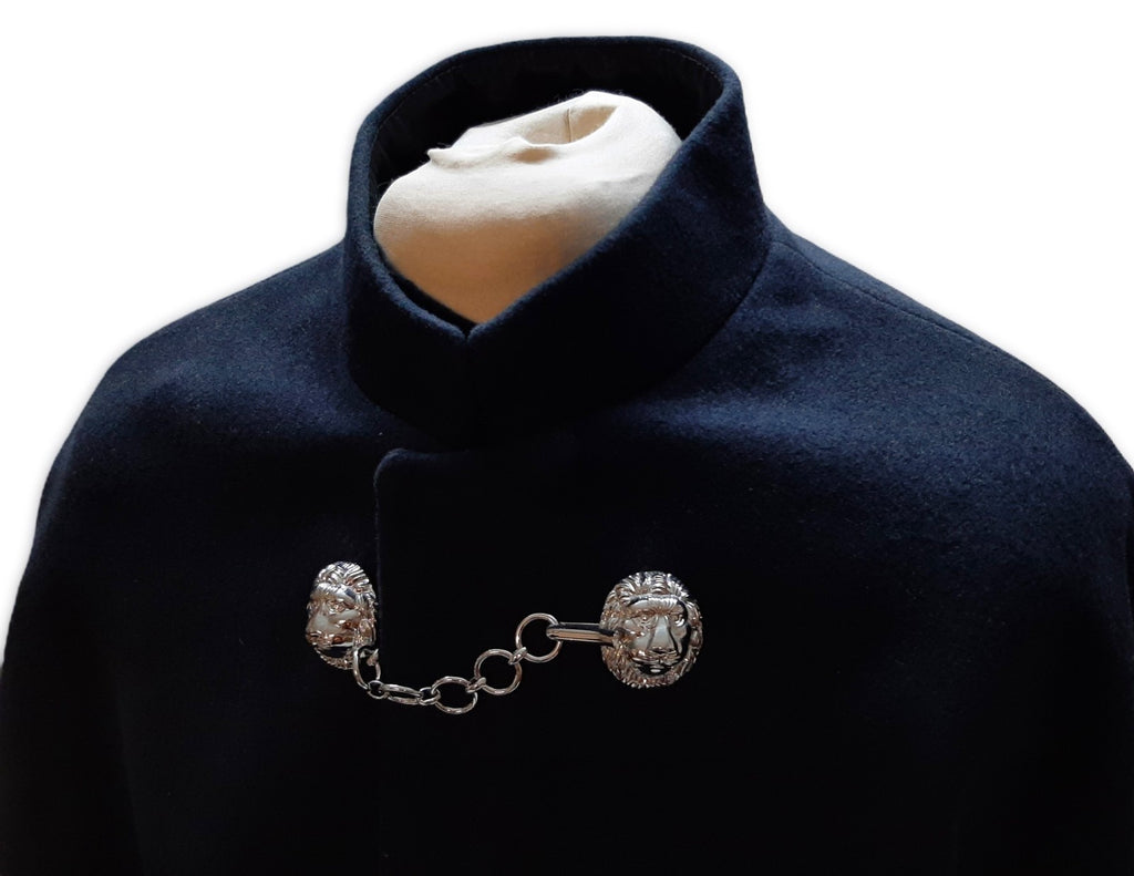 British RM Cape Navy Blue Wool Bandsman Bandswoman Lion Head Clasp
