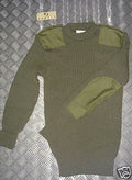 Genuine British Army, Green Commando Wool Jumper. Crew Neck Very Warm Size - 36"
