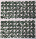 100 Vintage Buttons 4 Hole Shirt / Shank Anchors Pearlesque Green 11mm old Stock