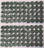 100 Vintage Buttons 4 Hole Shirt / Shank Anchors Pearlesque Green 11mm old Stock