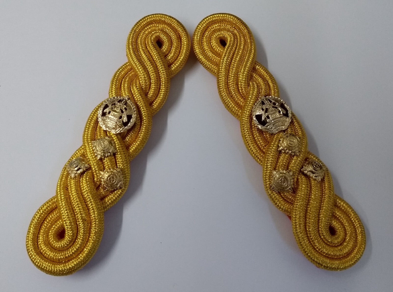Brigadier Shoulder Cords Ceremonial Wire Cord Shoulder Epaulettes & Rank Pips