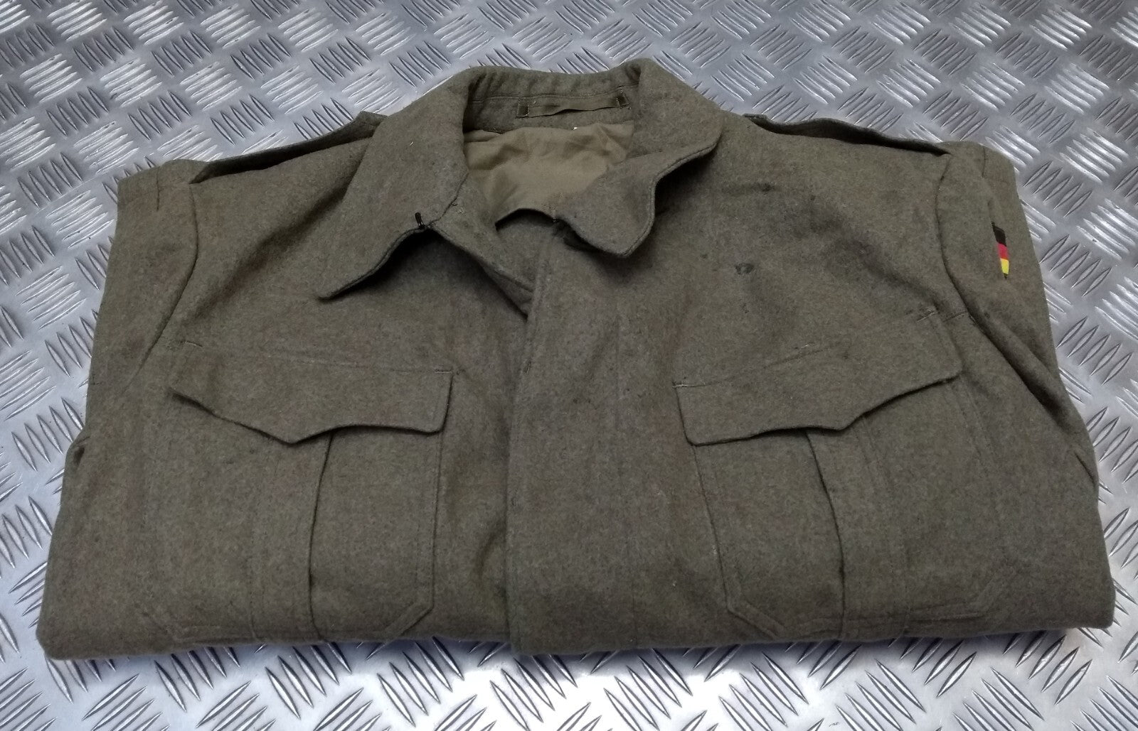 Vintage Field Jacket German Army 1960s Pattern Wool Serge Bundeswehr 104cm