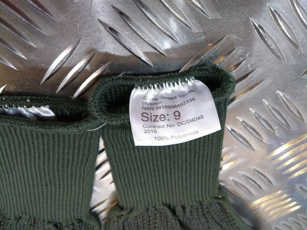 British Army Issue Olive Green Aramid Contact Combat Gloves All Sizes - NEW