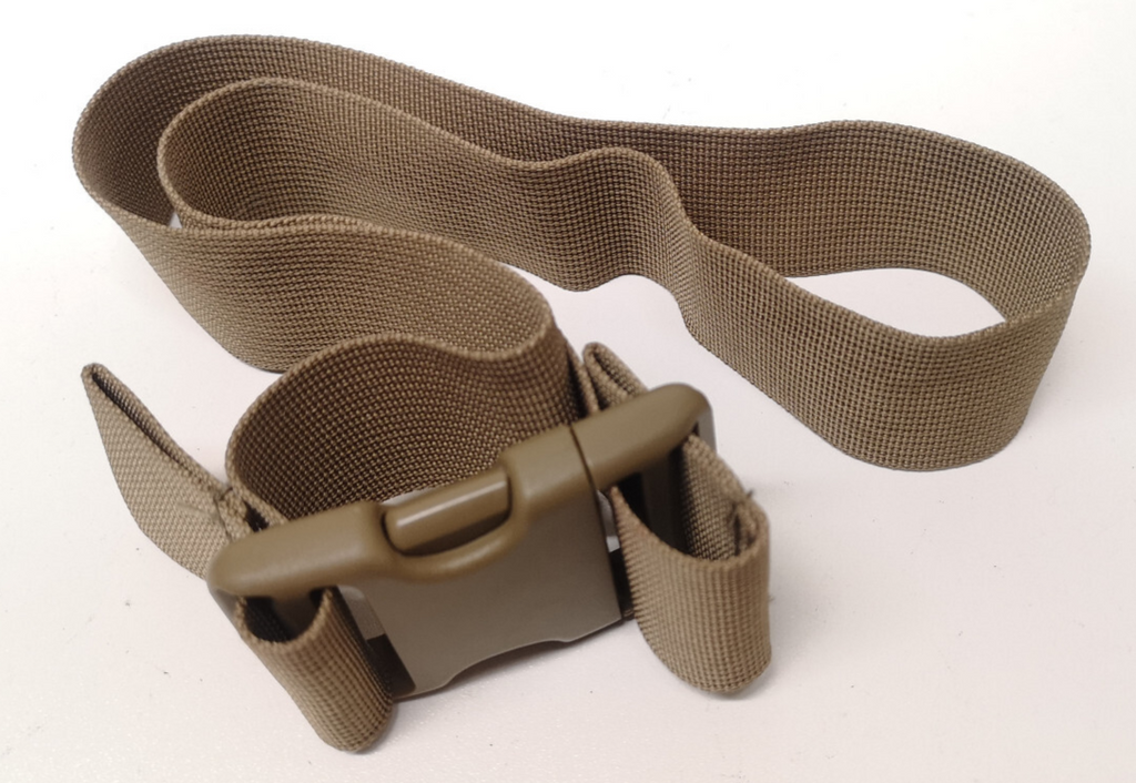 Khaki / Tan 30" x 38mm Extender Straps with Woo Jin Duraflex Dual Stealth Buckle