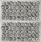 Buttons Vintage 4 Hole Shirt / Shank Anchors Pearlesque Old Silver 10.5mm 100