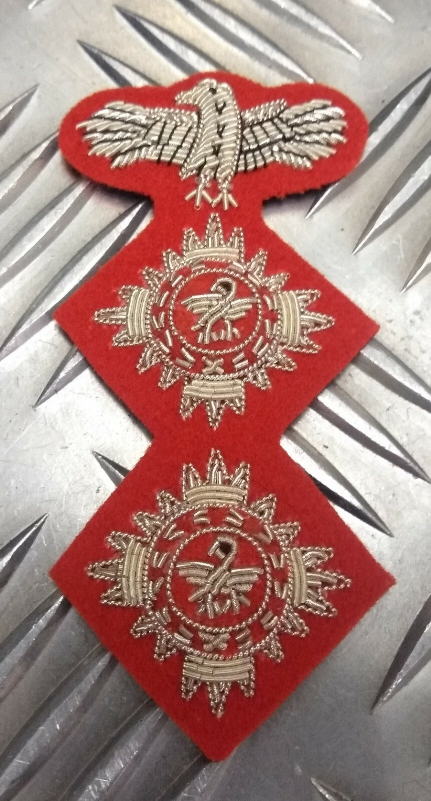 Genuine Issue Officers Braided 2 Pip & Eagle Insignia patches L & R