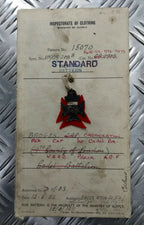 Genuine 1952 Vintage British Army Inspectorate of Stores Metal Badge Sample Card